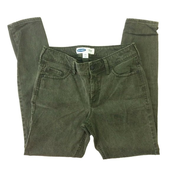 Old Navy Rockstar Women's Jeans Size 6 Petite Super Skinny Olive Green Mid-Rise - Picture 2 of 6